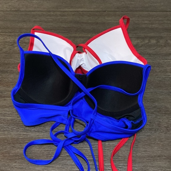RELLECIGA Women's Push Up Bikini Twist Front Underwire top X2 | Small red/blue - Picture 11 of 11